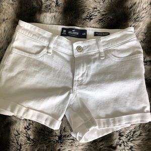 White Low Rise Midi Shorts